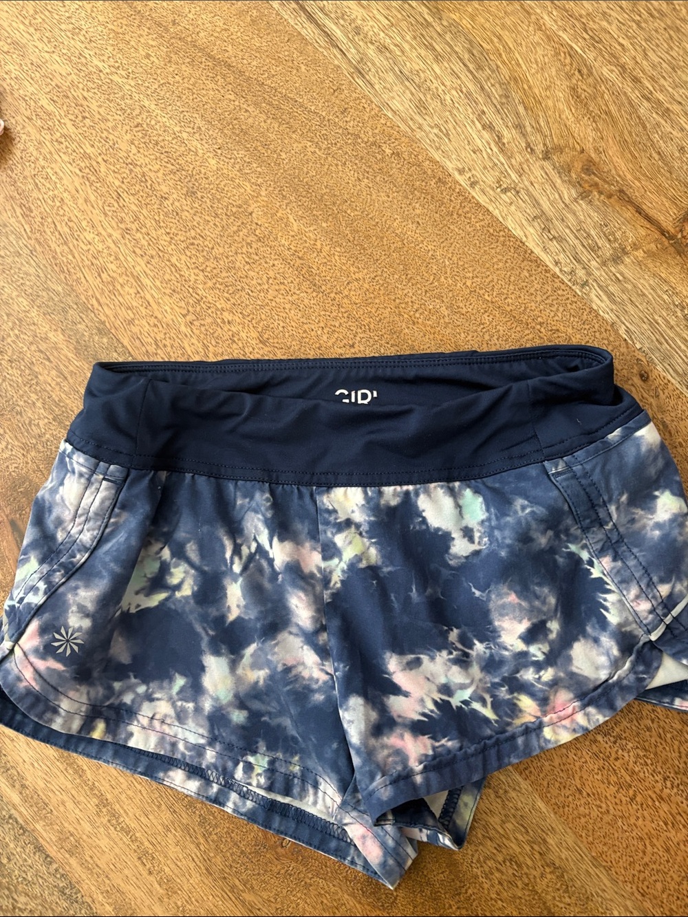 Athleta Girls Navy Tie-Dye Athletic Shorts